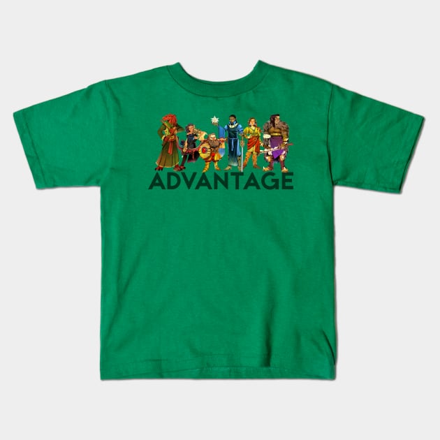 Player Character Collage Kids T-Shirt by advantagednd